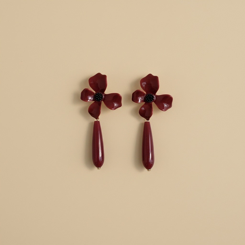 PENDIENTES FLOR ESMALTADA