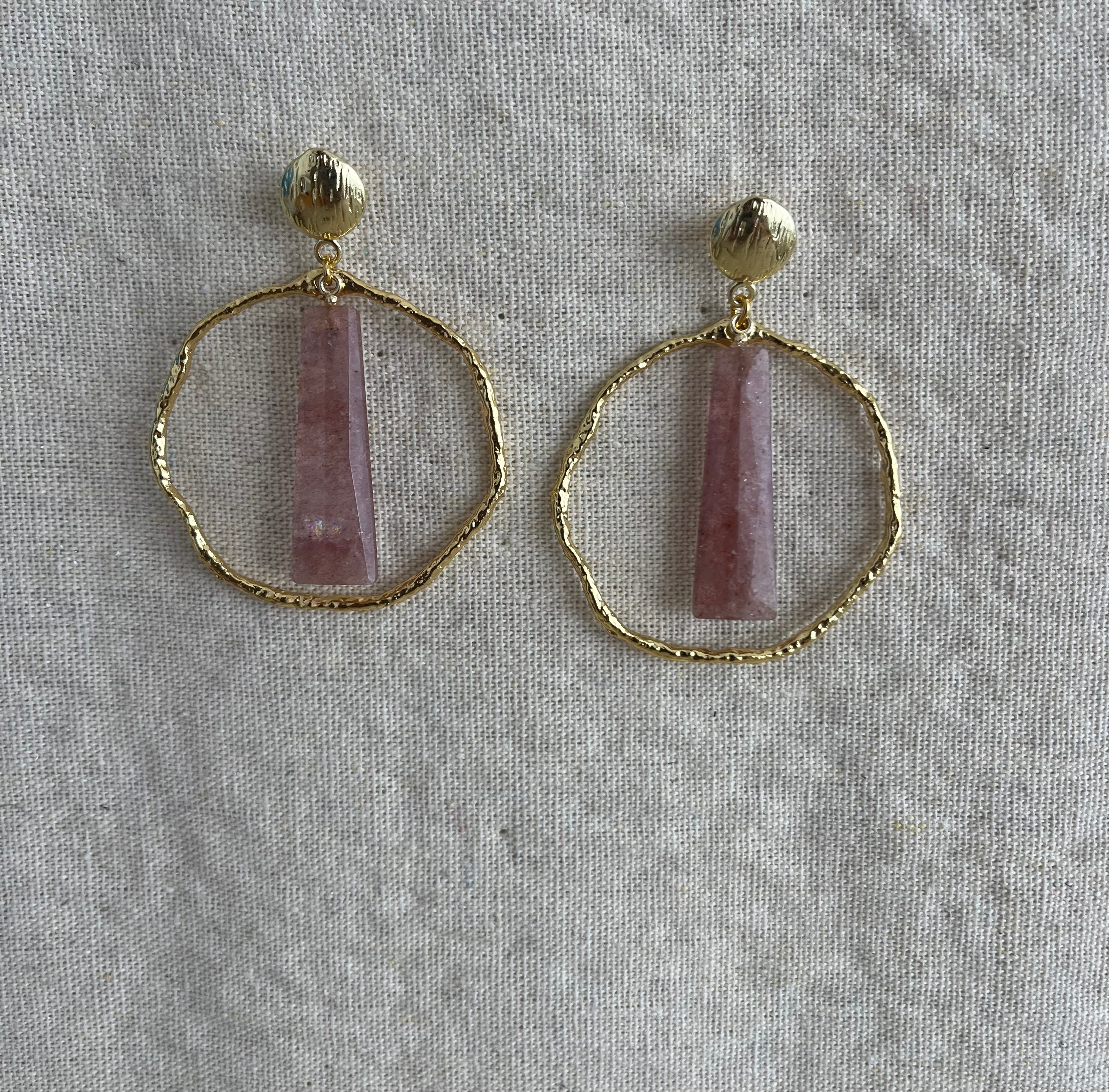 PENDIENTES PIEDRA CUARZO
