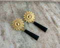 PENDIENTE GIRASOL NEGROS