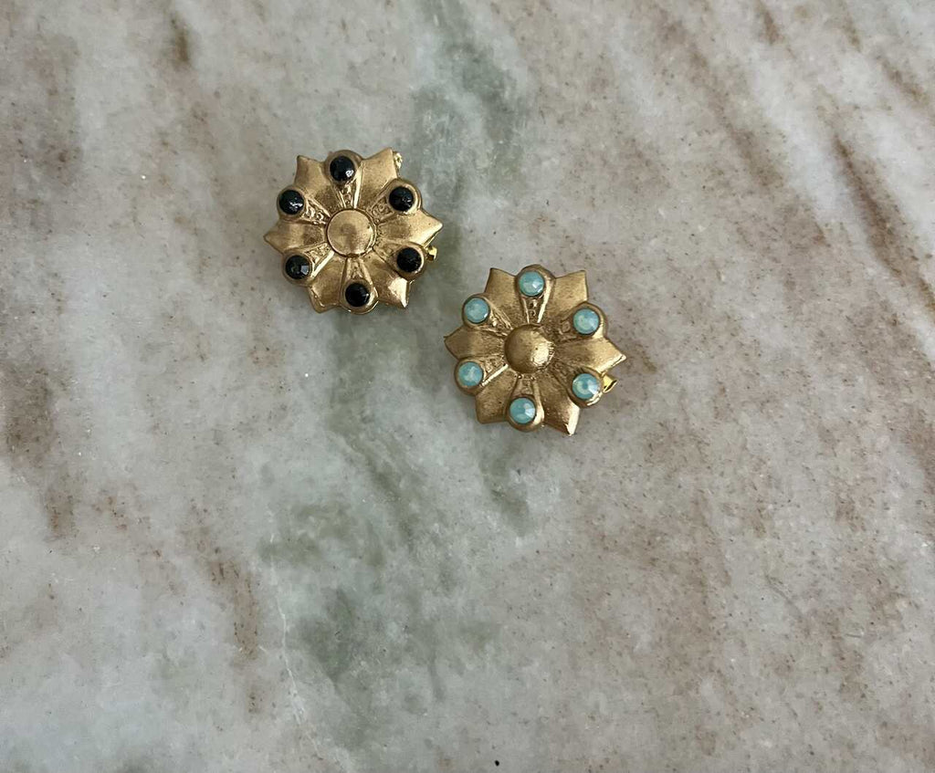 BROCHE  CRISANTEMO LATON CRISTAL