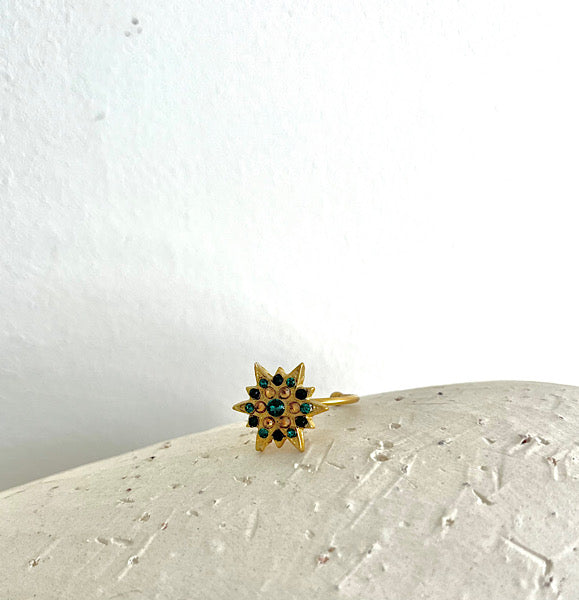 ANILLO ESTRELLA ESMERALDA
