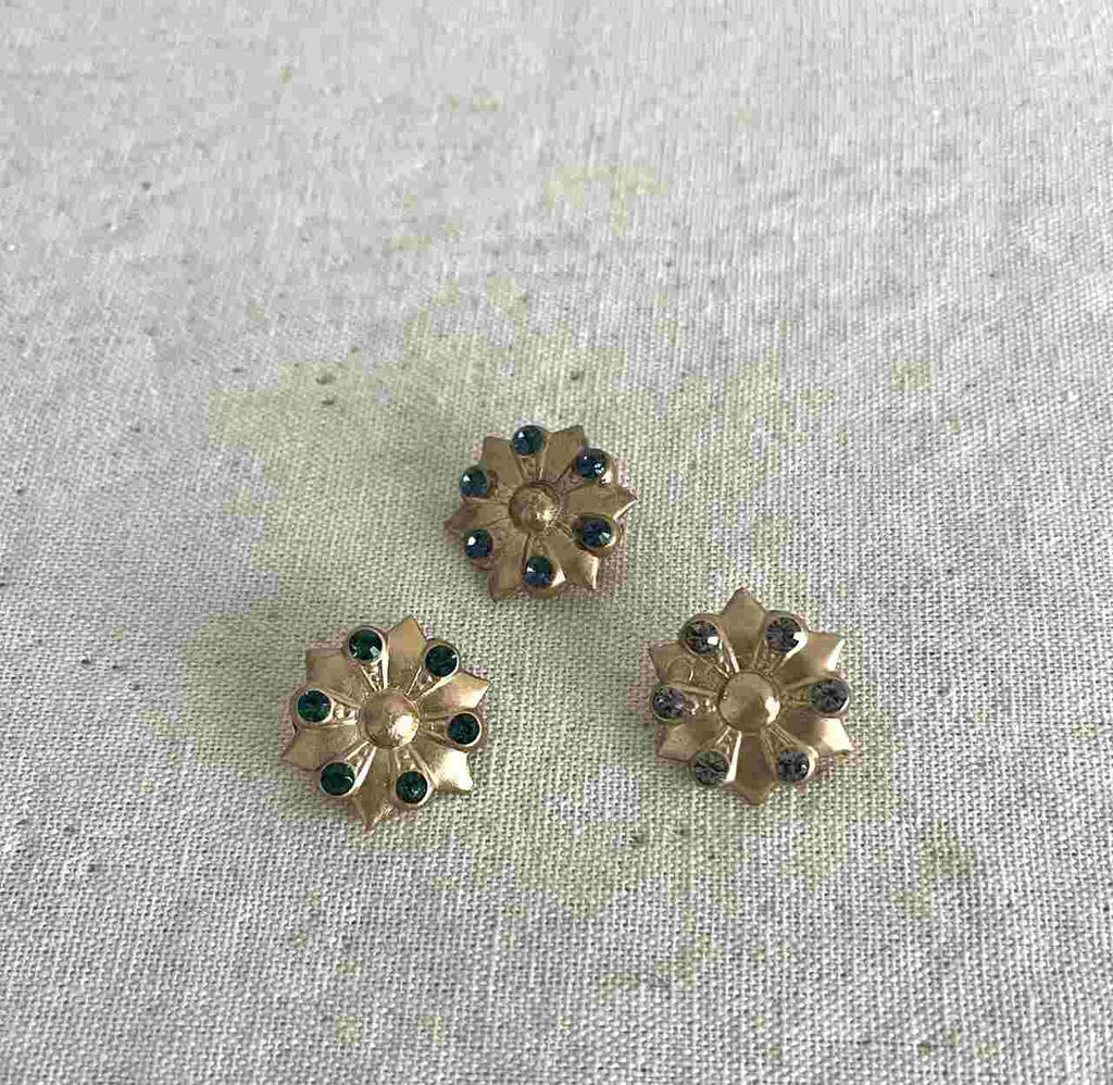 BROCHE  CRISANTEMO LATON CRISTAL