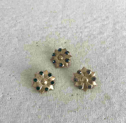 BROCHE  CRISANTEMO LATON CRISTAL