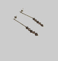 PENDIENTES ACERO PIEDRAS MARRÓN