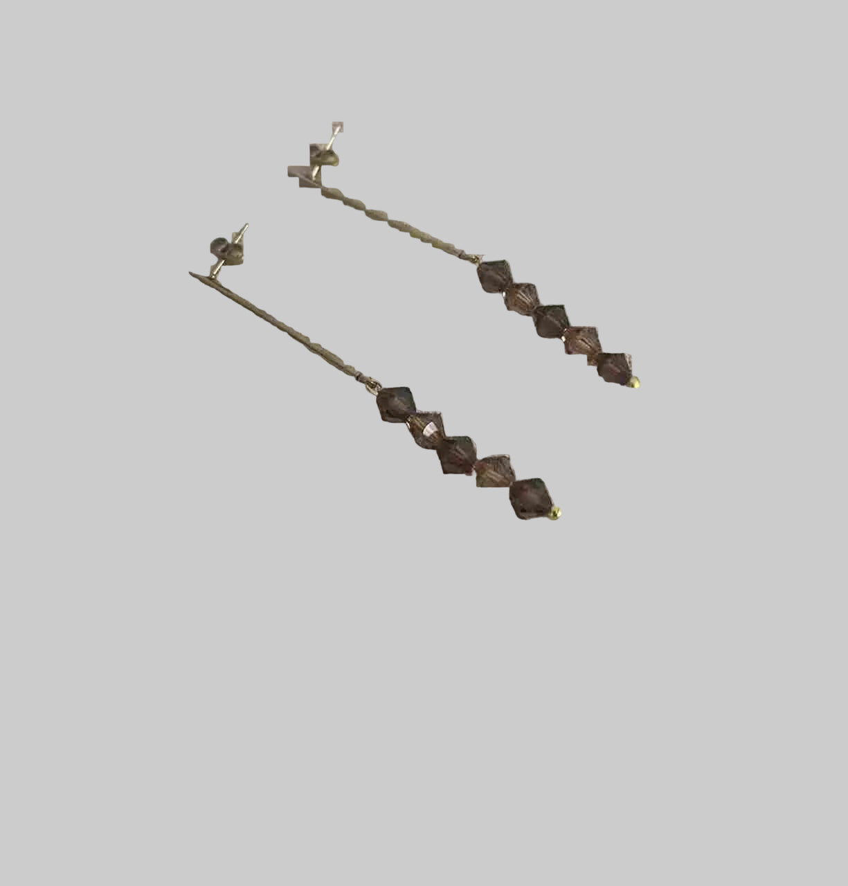 PENDIENTES ACERO PIEDRAS MARRÓN