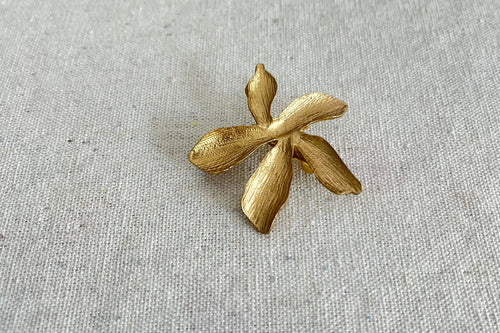 BROCHE  FLOR 5 PETALOS LATON