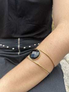 BRAZALETE DOBLE PIEDRA CENTRAL