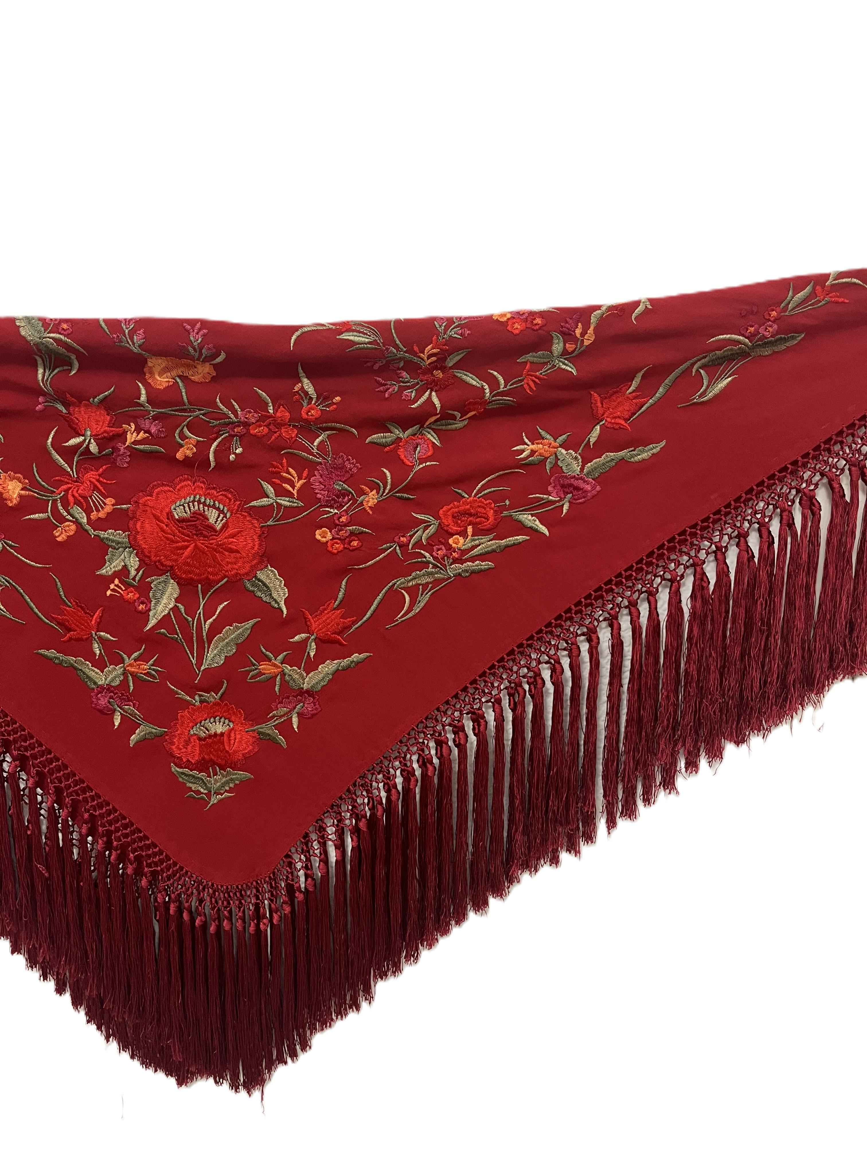 MANTON ALBA CUADRADO ROJO SANGRE