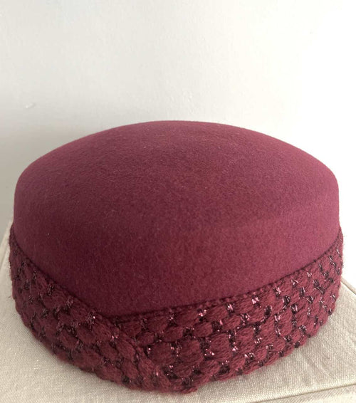 CASQUETE FIELTRO VINO