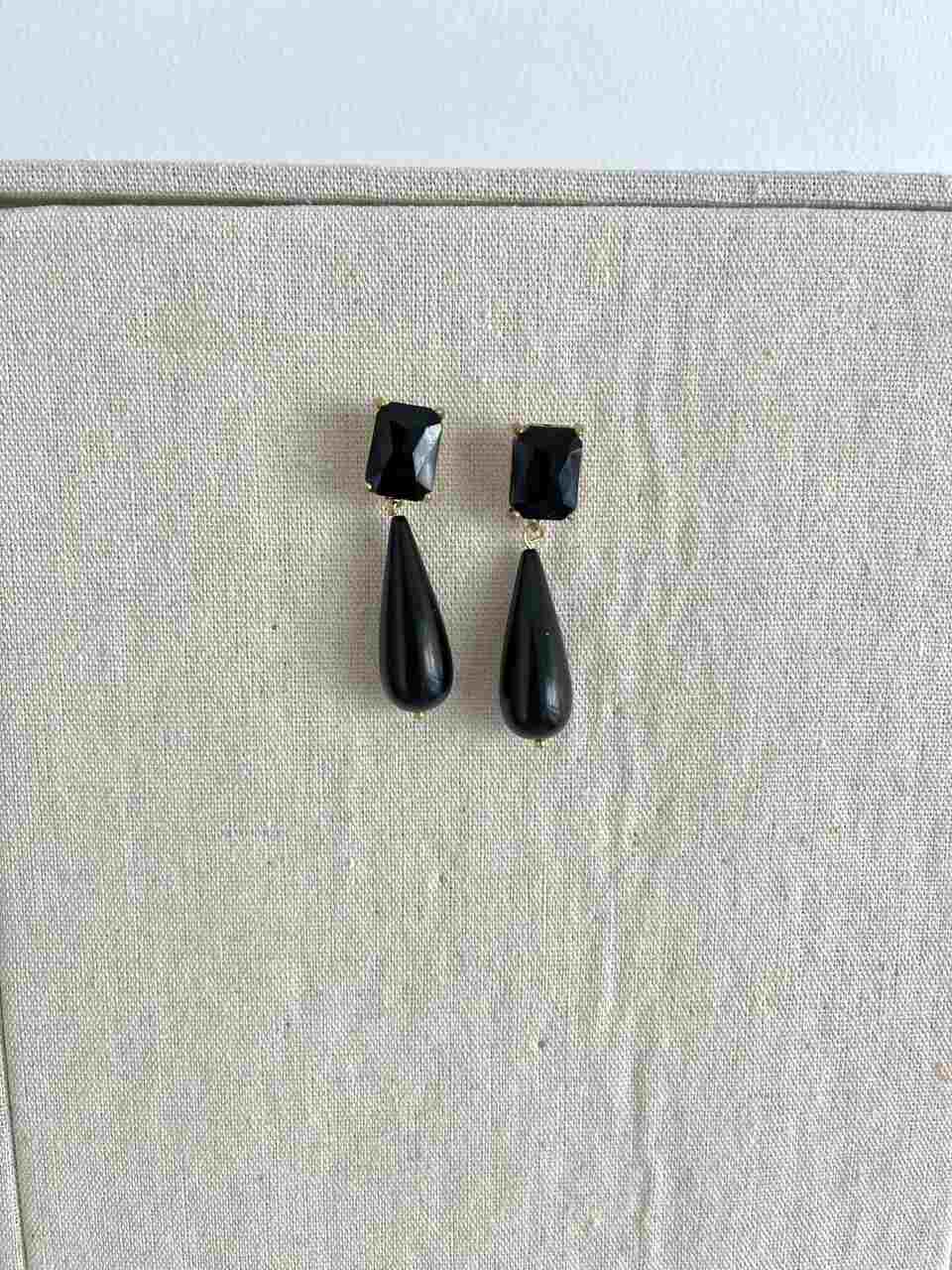 PENDIENTES LAGRIMA NEGRA