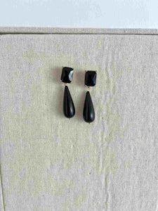 PENDIENTES LAGRIMA NEGRA