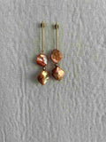 PENDIENTES DOBLE PIEDRA TEJA