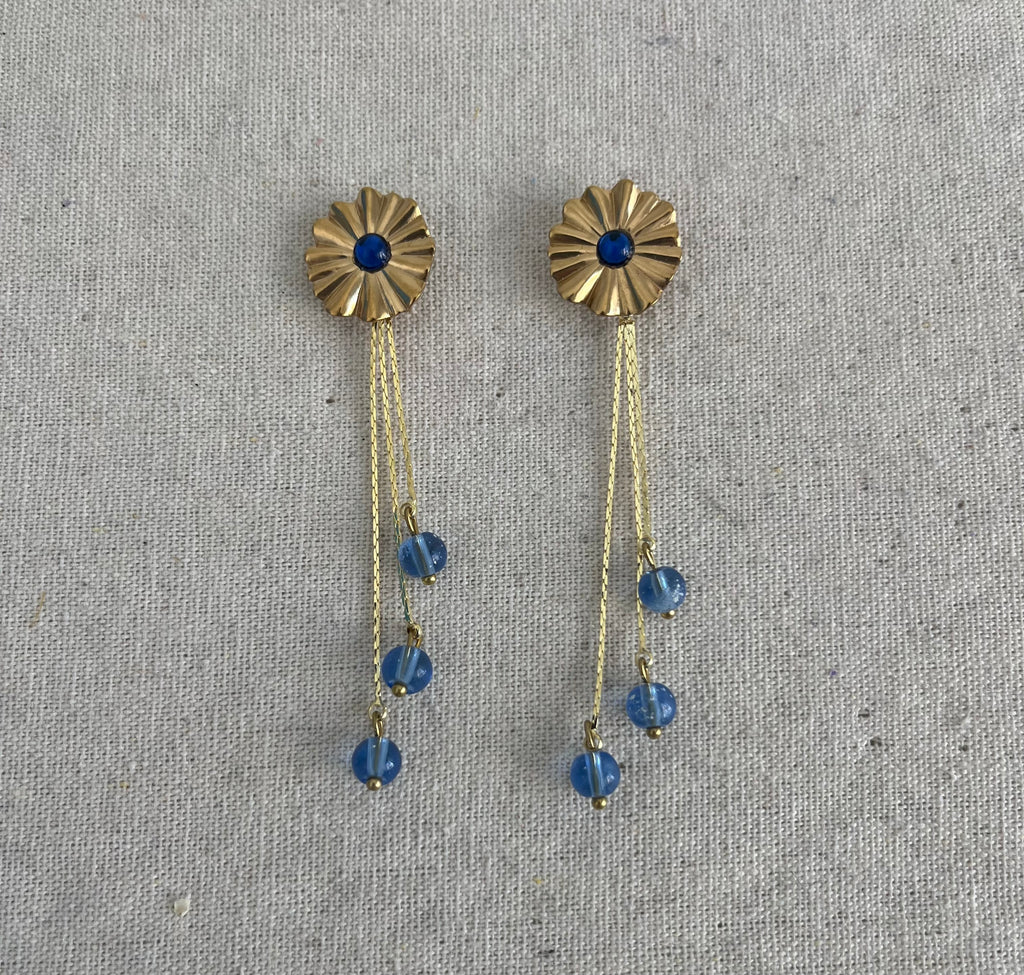 PENDIENTE CRISTAL AZUL