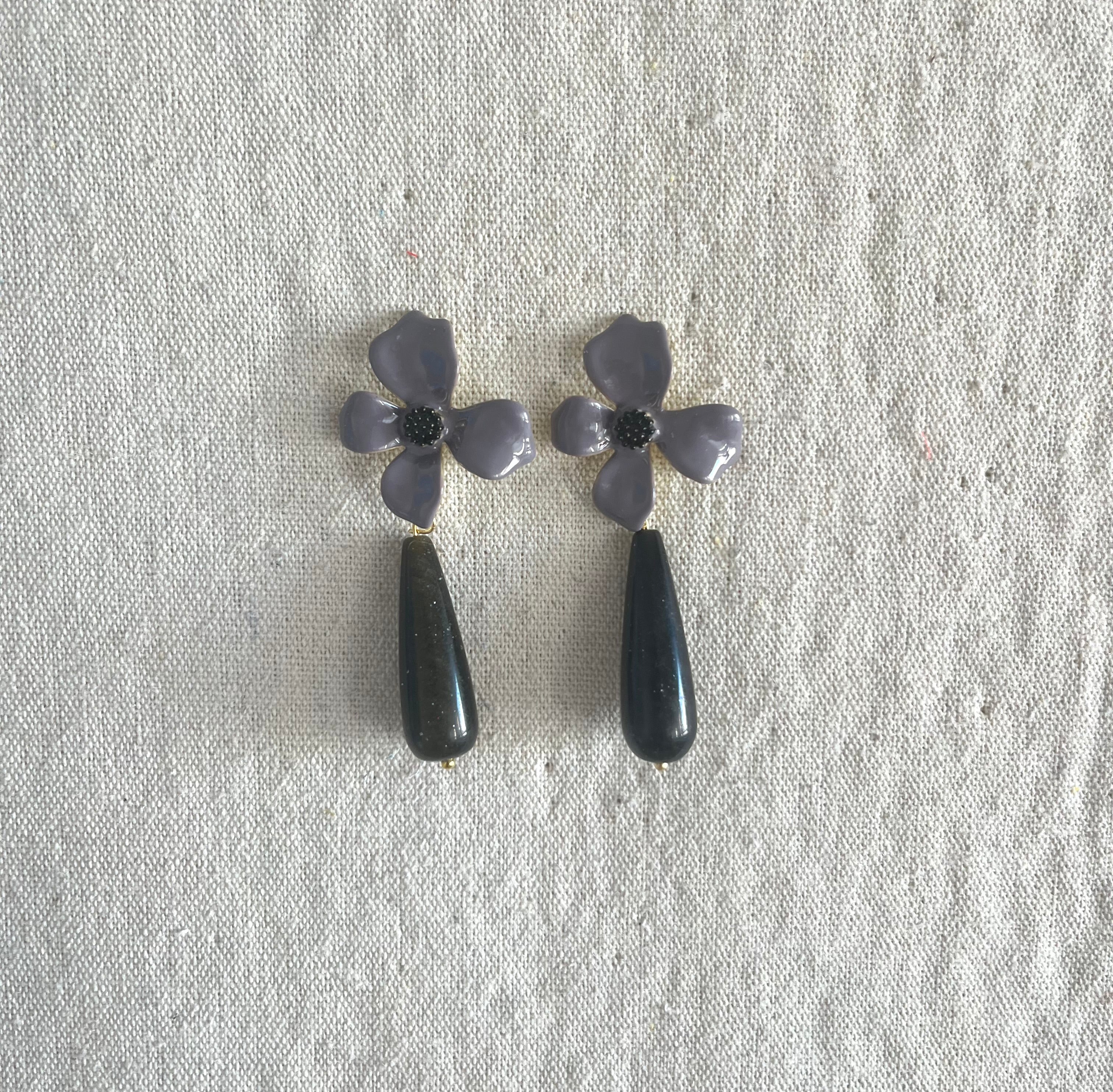 PENDIENTE ESMALTADO GRIS