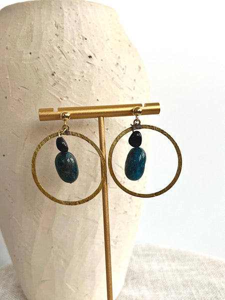 PENDIENTES ARO CON PIEDRA CENTRAL