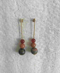 PENDIENTE COLGANTE BOLAS CRISTAL TIERRA