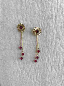 PENDIENTES CRISTAL GRANATE
