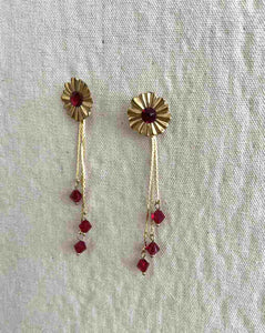 PENDIENTES CRISTAL GRANATE