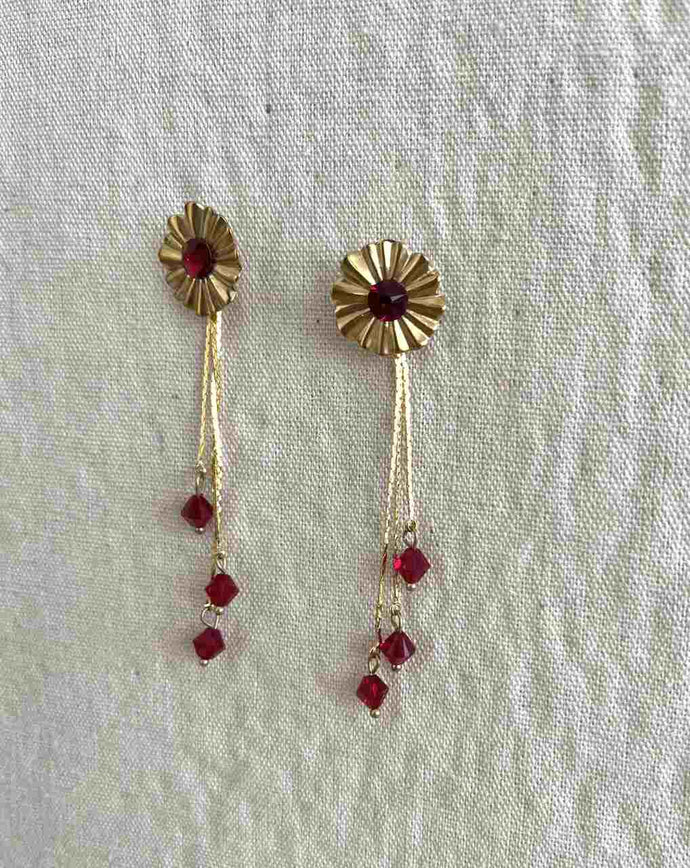 PENDIENTES CRISTAL GRANATE