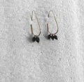 PENDIENTES COLGANTE OVALADO Y CRISTAL NEGRO