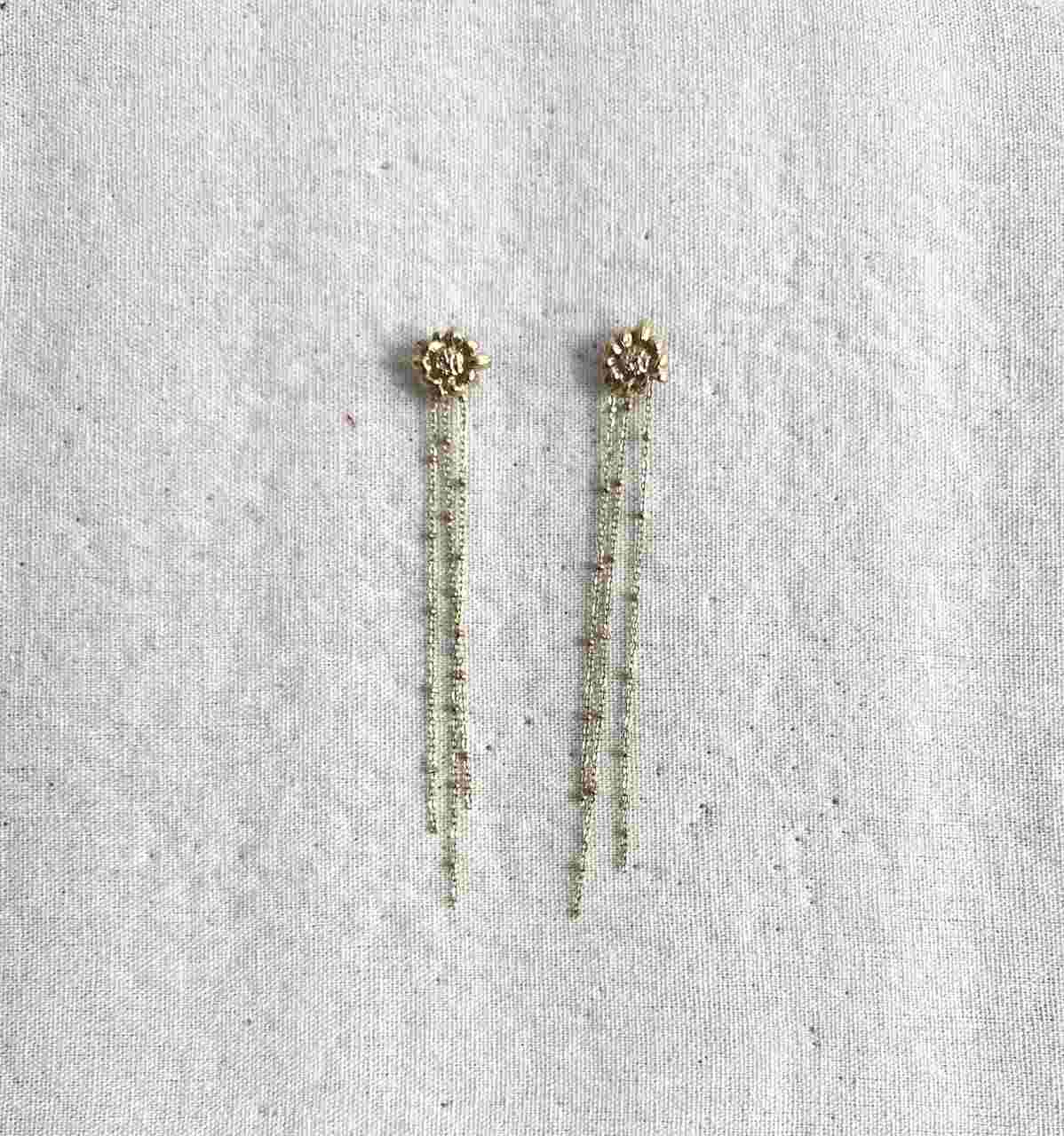 PENDIENTES FLOR CADENAS