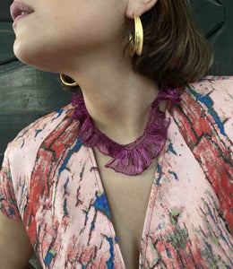 COLLAR DE HOJAS EN ALAMBRE DE COBRE
