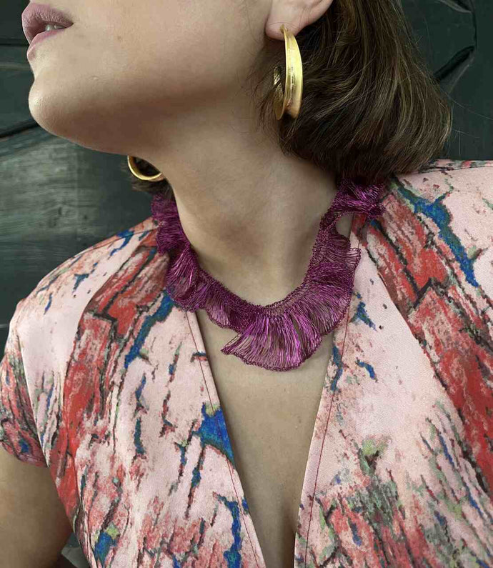 COLLAR DE HOJAS EN ALAMBRE DE COBRE