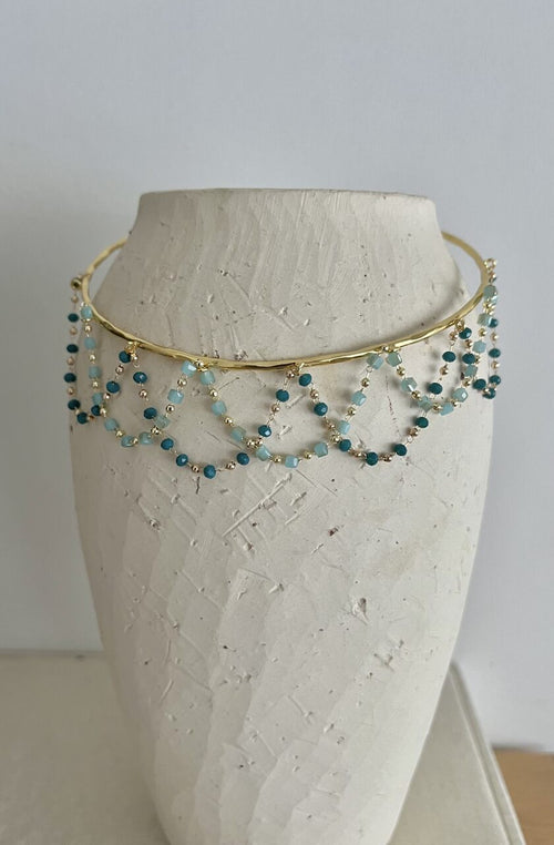 CHOKER TURQUESA Y JADE
