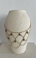 COLLAR PANAL PERLA BERENJENA
