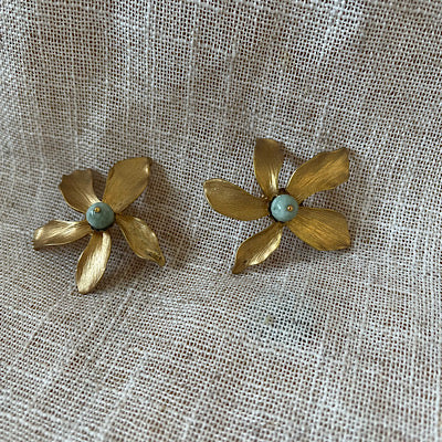 PENDIENTES DALIA VERDE AGUA