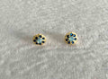 PENDIENTES ROSETON AZUL MAR