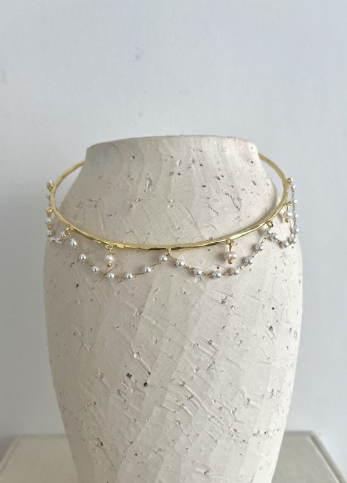 CHOKER CADENA Y PERLAS