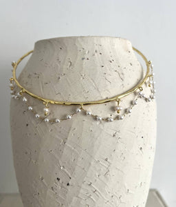 CHOKER CADENA Y PERLAS