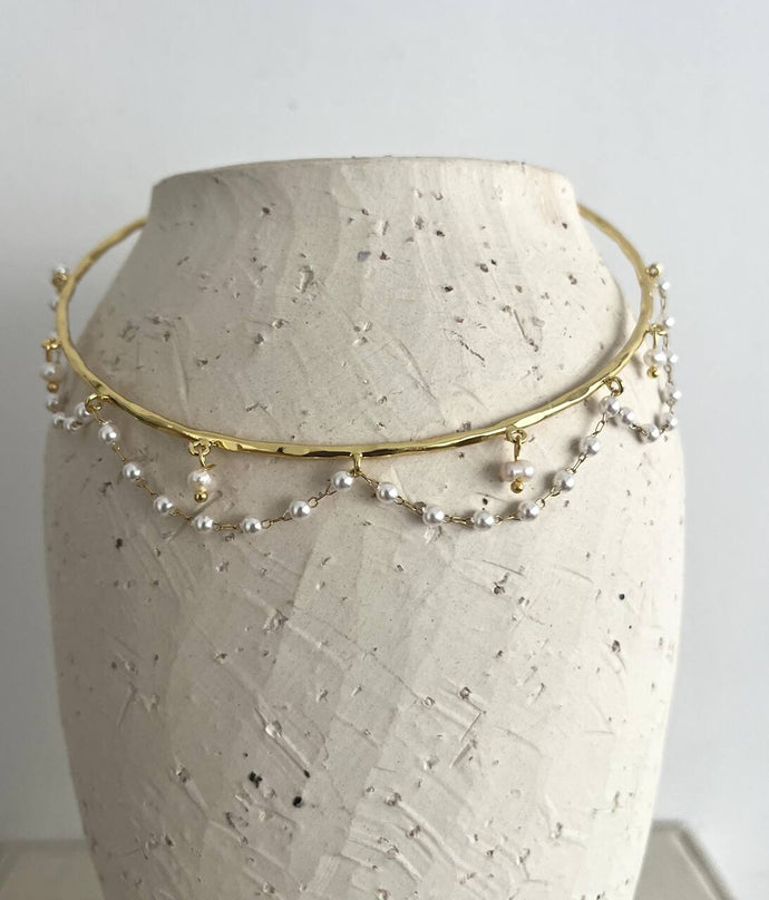 CHOKER CADENA Y PERLAS