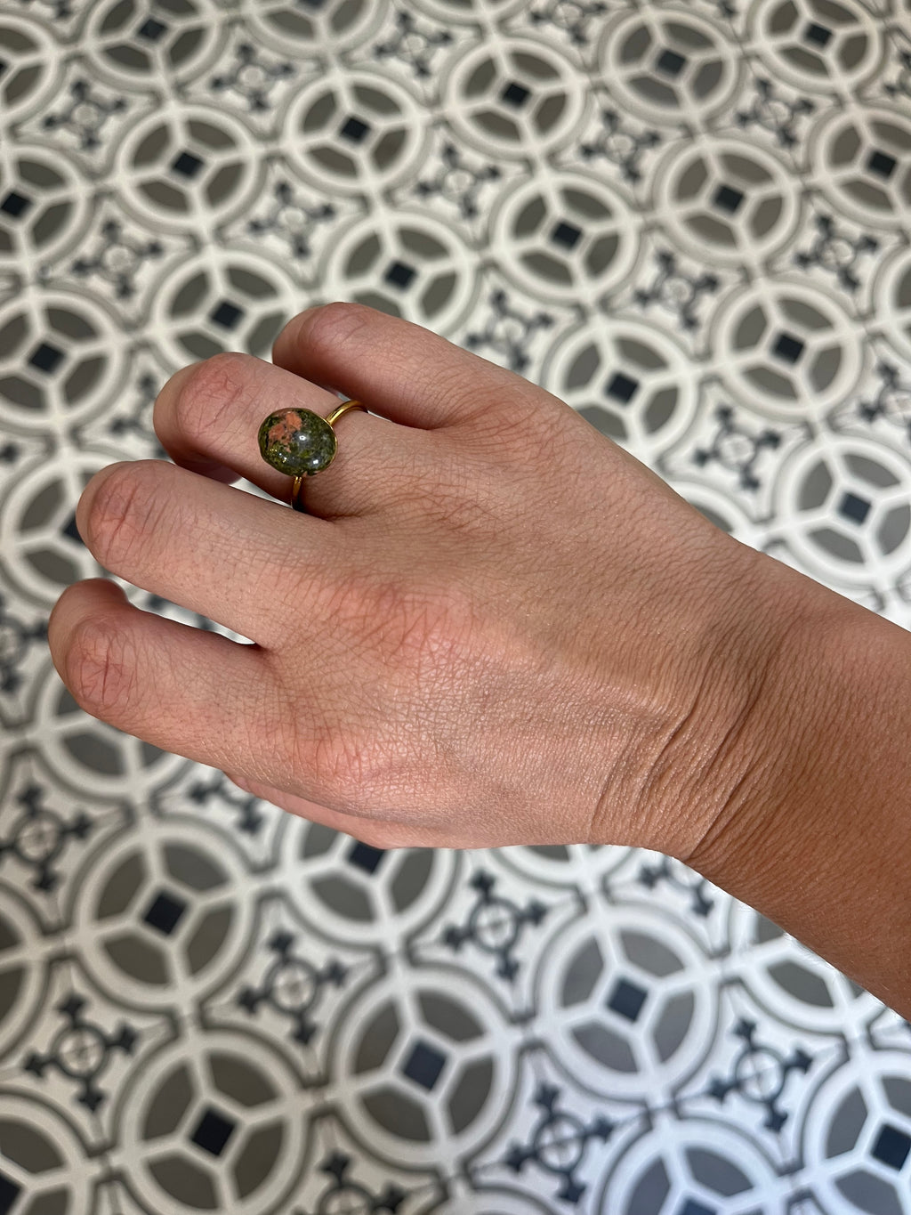 ANILLOS VERDE MARMOLADO
