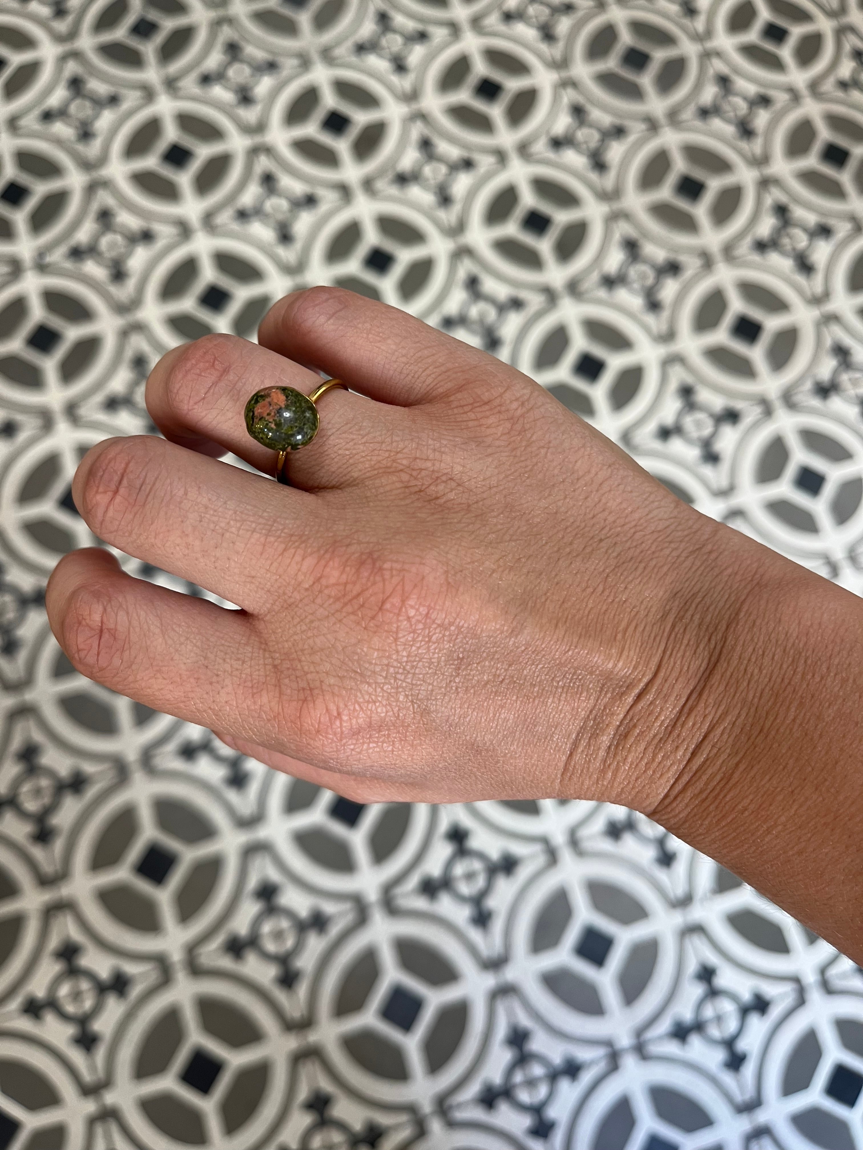 ANILLOS VERDE MARMOLADO
