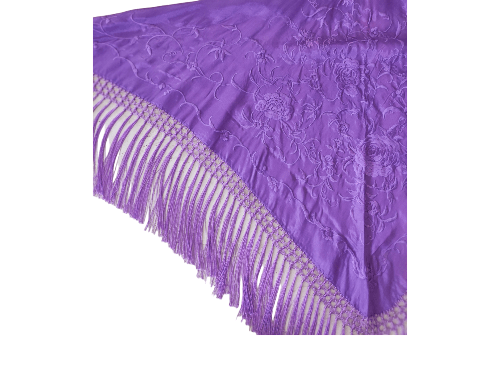 MANTON BORDADO MALVA LISO