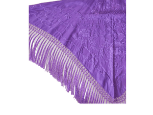 MANTON BORDADO MALVA LISO