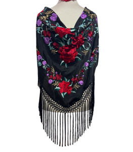 MANTON MARTINA NEGRO CON ROJO