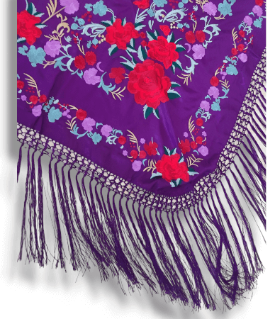 MANTON MARTINA MORADO CON ROJO