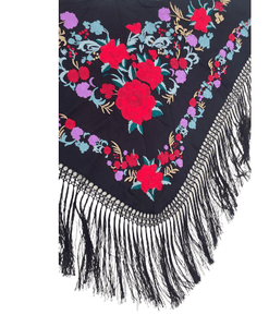 MANTON MARTINA NEGRO CON ROJO