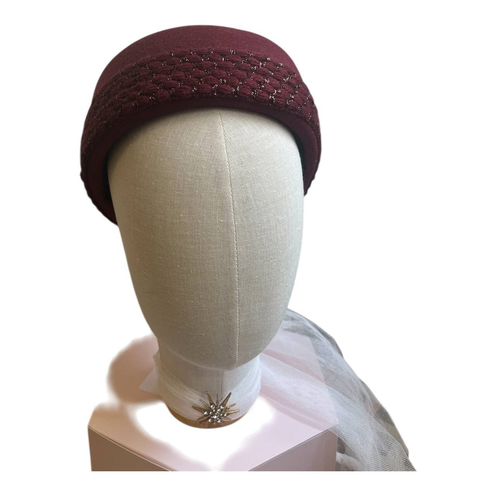 CASQUETE FIELTRO VINO