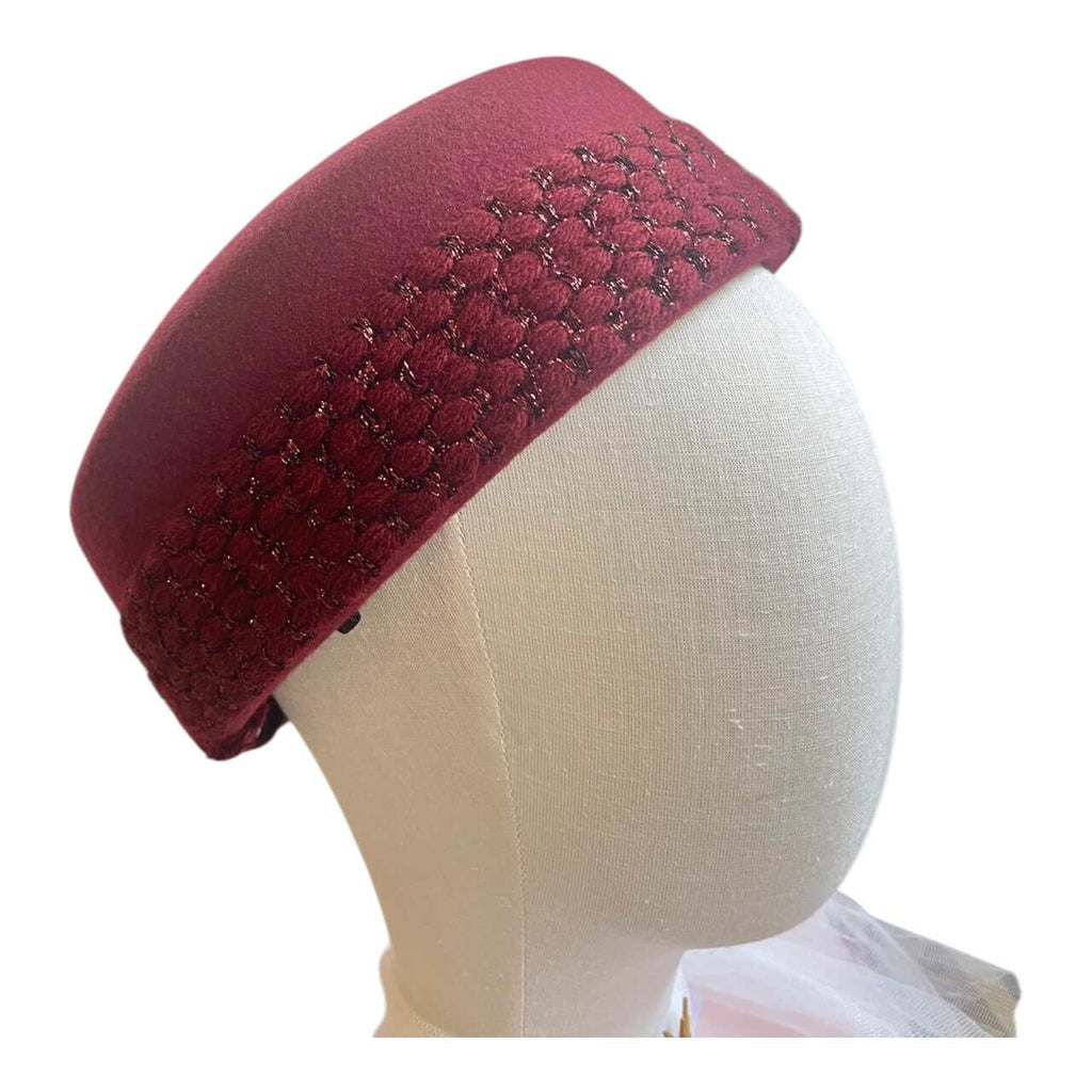 CASQUETE FIELTRO VINO