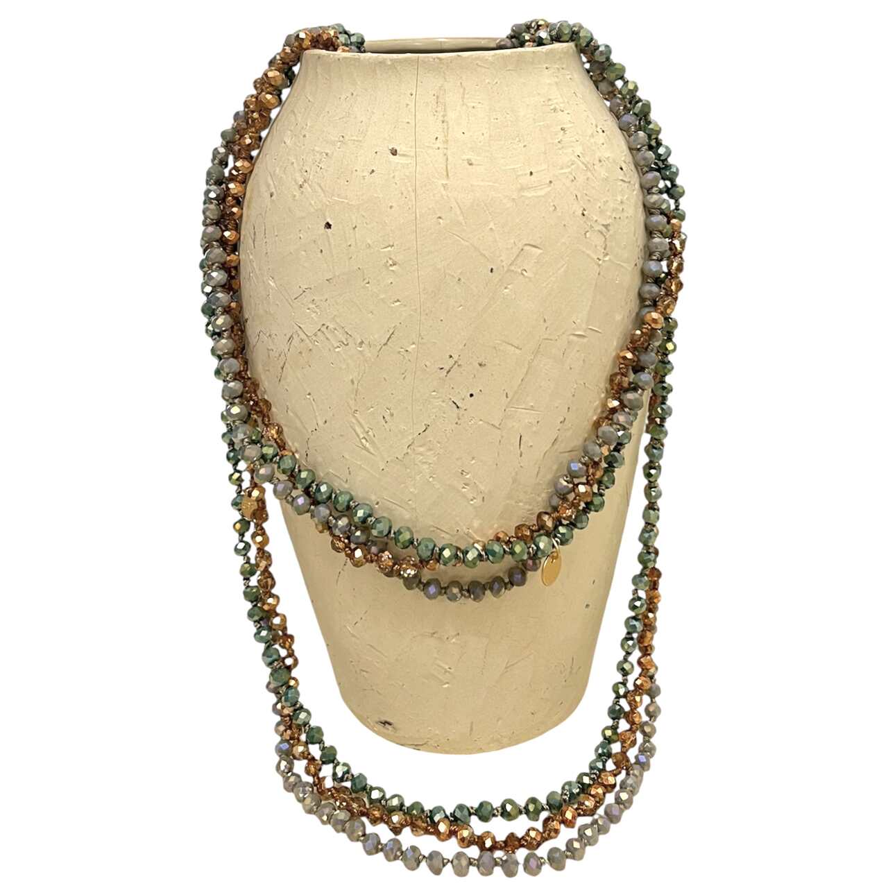 COLLAR NUDOS DE SEDA Y CRISTAL