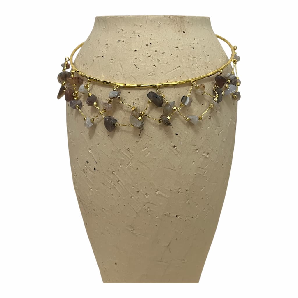 CHOKER PIEDRAS NATURALES TAUPE