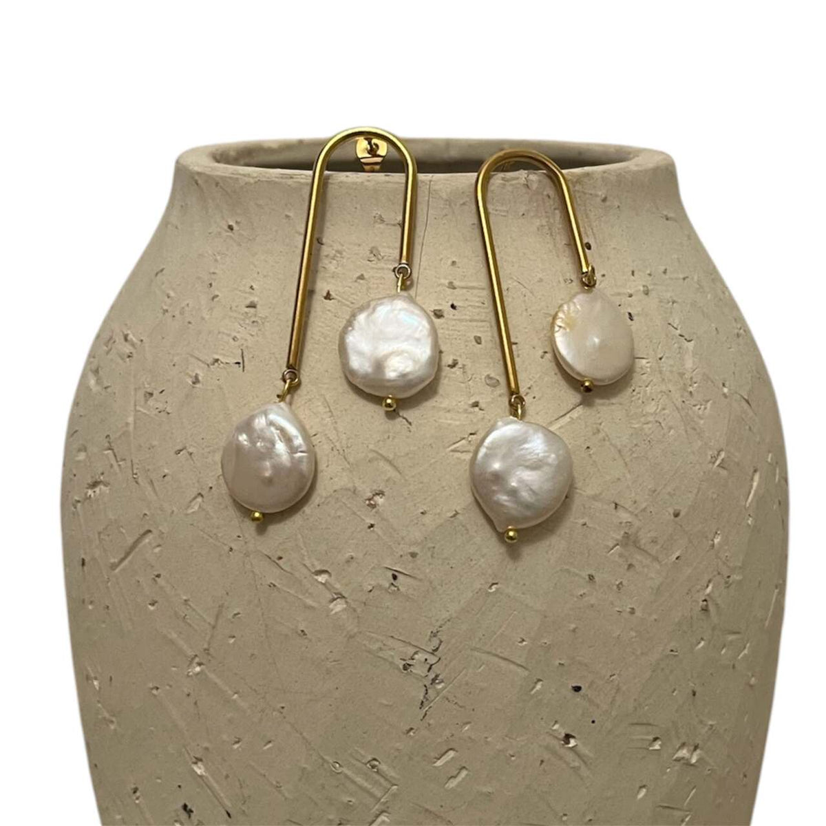 PENDIENTES PERLA PLANA