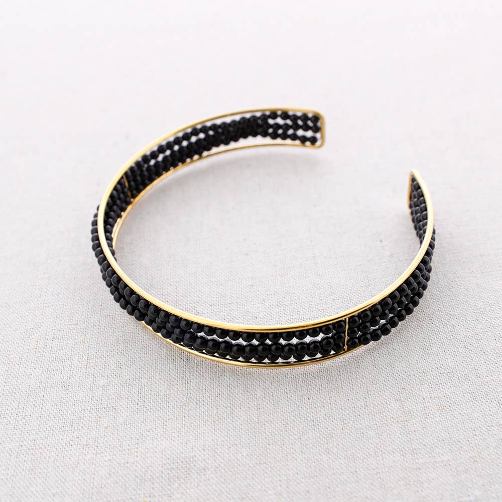 CHOKER ACERO PIEDRAS NEGRAS