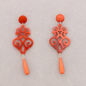 PENDIENTES RESINA NARANJA