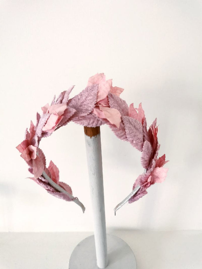 DIADEMA HOJAS LILAC